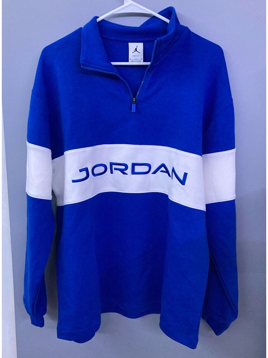 Nike Other - Nike Dri-fit Jordan Blue & White Zip-Front Sweatshirt